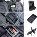 PIMCAR 3-Piece Honda CRV 2023-2025 2026 Center Console Organizer Set | Custom Fit Armrest Tray, Hidden Storage Box & Armrest Dividers | Durable ABS Material Car Accessories