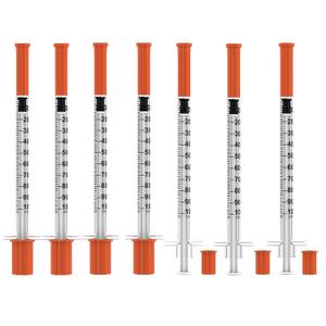 U-100 Disposable Syringes with Needle  1ml/cc 30G 5/16" (8mm), 100 Pcs Individually Wrapped