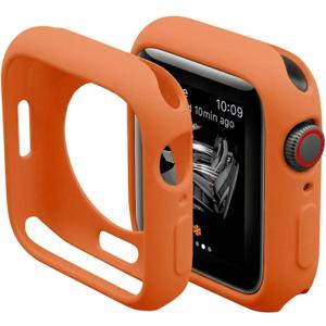 Slim Bumper Case Compatible with Apple Watch, Soft Silicone TPU Protective Cover, Rugged Frame with Open Screen Design Protector for iWatch Series Ultra 3/2/1, 49mm (Orange)