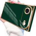 Designed for iPhone Air Case Rectangle, Works with Magnetic Wireless Charging, Full Lens Protection, Flexible TPU Electroplated Edge for Women Men Phone Case for iPhone Air Green (Air 6.5inch)