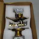 Glass Door Knobs Interior, Vintage Style Privacy Crystal Door Knobs with Lock, Antique Brass Door Knobs for Bedroom Bathroom, Push Pin Button Inside Lock, 1 Pack