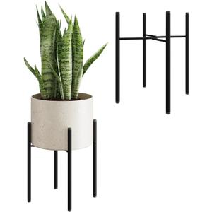 Leaf&lull Single Plant Stand Indoor Corner Plant Stand Metal Plant Holder Tall Flower stand Plant Stool Outdoor Small Plant Table Heavy-Duty Plant Riser 9 Inch Pots Mid Century Modern