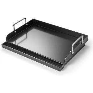 17" x 13" Nonstick Coating Cooking Griddle for Gas Grill, Universal Flat Top Plate Insert with Grease Groove and Removable Handles for Weber Charbroil Camp Chef/Gas Stove/Electric Flat Griddle