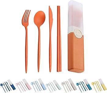 Nordic Style Cutlery Set Long Handle Frosted Heat Resistant Chopsticks Spoon Cutter Fork Dinner Set, 3 Pack