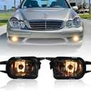 Fog Lights for Mercedes-Benz C/CL/CLK/SL/SLK Class (2001-2009) - AMG & Base Models with OE Fitment, SAE J583 Fog Lamps Replacement (Smoke)
