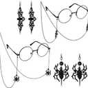 DS. DISTINCTIVE STYLE Gothic Glasses Chain with Pendants Halloween Metallic Chain for Glasses Around Neck for Women, 2 Pack