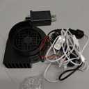 Air Blower Fan for Inflatables, 12V 0.8A Mini Airup Replacement Blower Fan with 1.0A Adapter and 3 LEDs Bulbs Light for Halloween and Christmas Inflatables (IP68 Waterproof, 4500RPM, 3.8*3.8'')