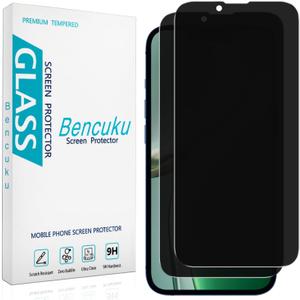 (2 Pack) Privacy Screen Protector Designed for iPhone 13 and iPhone 13 Pro 6.1-inch Anti-Spy Tempered Glass, Anti Scratch, Bubble Free (Black)