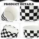 Honeydak 200 Pack Black and White Checkered Ice Cream Cups Bulk 5 oz Small Disposable Treat Paper Cups Dessert Yogurt Bowls Snacks Sundae Yogurt Container for Summer Wedding Birthday Party Supplies