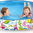 Taylor Toy Round Kiddie Pool - Foldable Splash Pool for Toddlers and Kids, 59-Gallon Non-Inflatable Ball Pit, Portable and Easy Setup for Water Play