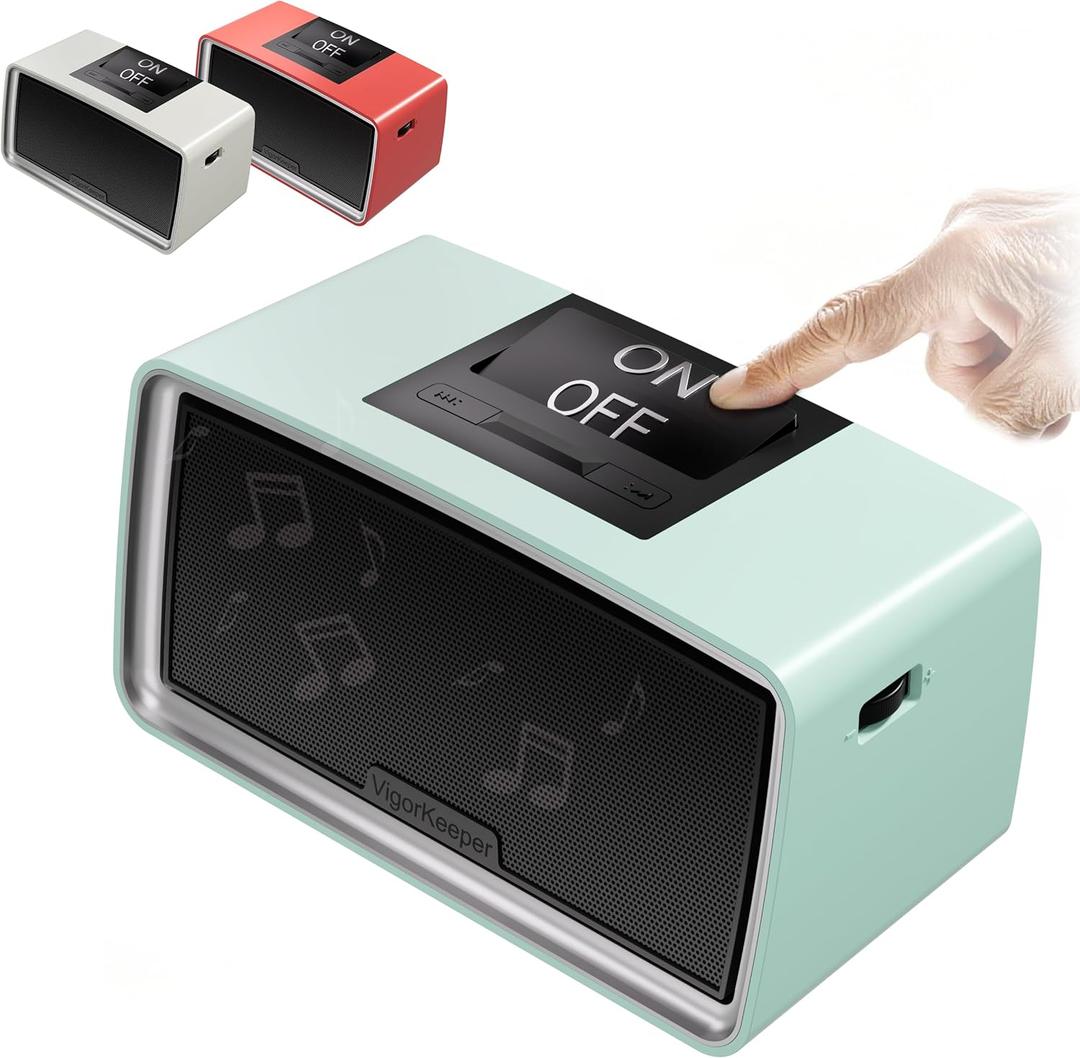 Simple Music Player for Dementia Alzheimer's Seniors, Easy-to-Use Audiobook Player for Elderly Parents, Large On/Off Button, Plug-and-Play, One-Touch Play, Loud Sound, 32GB TF Card, Blue