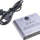 8K USB C KVM Switcher BiDirectional USB C Switcher for 2PC Easy 1 Key Switching 2 in 1Out & 2 in 1Out 3440x1440