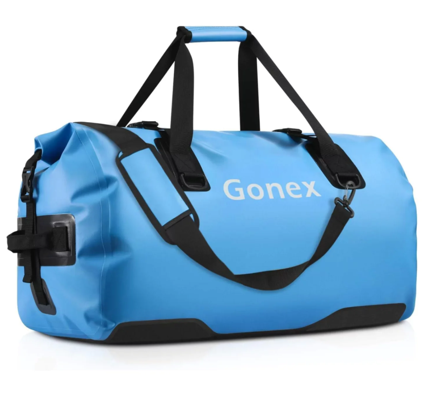 Gonex 80L Extra Large Waterproof Duffel Bag for Kayaking, Light Blue