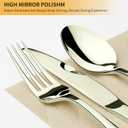 Silverware Set for 4, 20 Pieces Heavy Duty Stainless Steel Flatware Set, Mirror Polished Cutlery Utensil Set, Dinner Fork Knife Spoon Tableware Set for Home, Dishwasher Safe, Champagne Gold