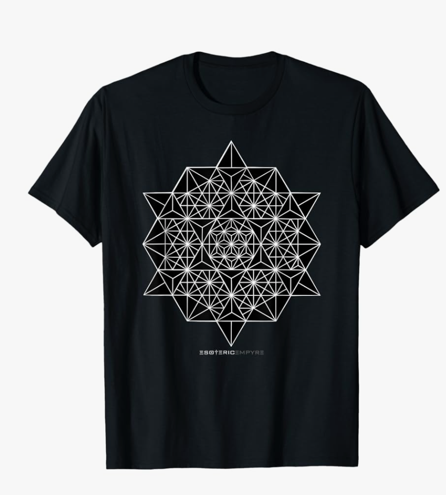 Gildan Softstyle, Sacred Geometry Star  T-Shirt, Size Large