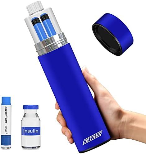 48H Insulin Pens Cooler Travel Case TSA Approved Diabetic Medicine Travel Cooler, Portable Insulin Medical Cooler - Bright Blue