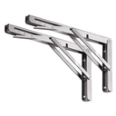 YUMORE Folding Shelf Brackets 16 Inch, Max Load: 330lb Heavy Duty Stainless Steel Collapsible Shelf Bracket for Table Work Bench, Space Saving DIY Bracket, Pack of 2