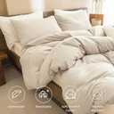 Sanracie Cotton Comforter King Size,Solid Color Bedding Comforter Set Linen Feel Textured 3 Pieces(1 Wheat Bed Comforter + 2 Pillowcases) Soft Lightweight Neutral King Bedding All Season