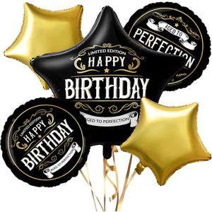 Happy Birthday Decorations for MenBlack and Gold Better With Age Foil BalloonAdult Birthday Party Decorations