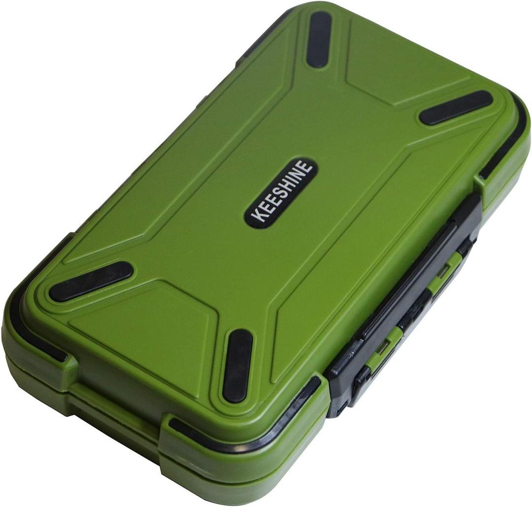 small tackle box, mini pocket portable fishing tackle box organizer, double sided plastic organizer box, travel storage containers for vest casting fly fishing (Green (Size: 7.8" L x 4.2" W x 1.8" H))