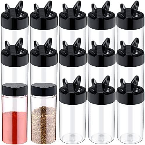Mimorou 30 Pack 8.7 oz Plastic Spice Jars with Shaker Lids Clear Seasoning Containers Spice Bottles for Kitchen Storing Herbs Seasoning Powders