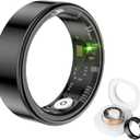 Smart Ring Health Tracker, Anillo Inteligente para Hombre, Health Rings for Men & Women, Waterproof Fitness Tracker (Black, 13#)