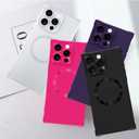 2 x SAKUULO Magnetic for iPhone 14 Pro Max Case, Compatible with Magsafe, Full Camera Protection Silicone Shockproof Protective Slim Phone Cover for Women Girls for iPhone 14 Pro Max 6.7inch, Hot Pink