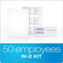 2 x Adams W2 Laser Tax Forms Kit 2023, Blank Forms w/Stubs and Self Seal Envelopes Included, B & C Copies, 3-Up, Peel and Seal, 50 Pack (TXA2350)