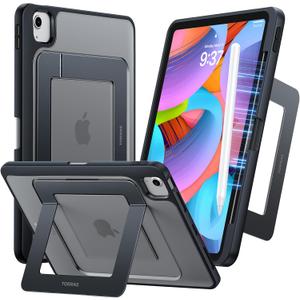 TORRAS for iPad Air 11 inch Case (M3 2025, M2 2024), iPad Air 5th, 4th Generation Case, Ultra Stable Stand, Multiple Adjustable Viewing Angles, Protective Kickstand Cover with Pencil Holder, Black