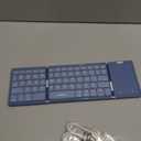 seenda Foldable Bluetooth Keyboard for Travel, Tri-Folding Wireless Rechargeable Multi-Device Portable Keyboard with Touchpad, for Laptop iPad Tablet PC Smartphone Windows iOS Android, Blue