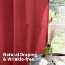 YoungsTex Red Linen Curtains 84 Inches Long for Living Room, Light Filtering Drapes with Grommet Semi Sheer Privacy for Bedroom Dining Room, 2 Panels, 52 X 84 Inch (Sliver-red Color)