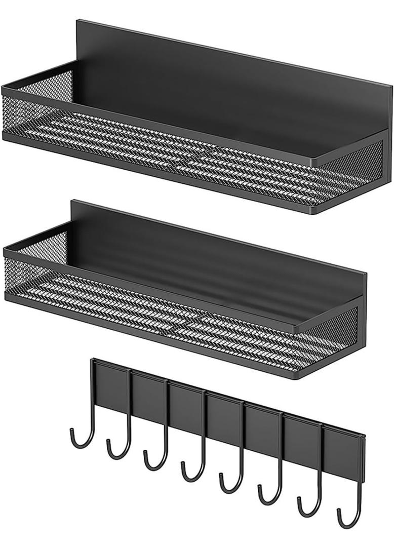3-Pack Magnetic Spice Rack for Refrigerator - Heavy Duty Metal Kitchen Organizer with Hooks, Space-Saving Cabinet Storage, Rustproof & Easy to Clean 3-Pack Magnetic Spice Rack for Refrigerator - Heavy Duty Metal Kitchen Organizer with Hooks, Space-Saving Cabinet Storage, Rustproof & Easy to Clean