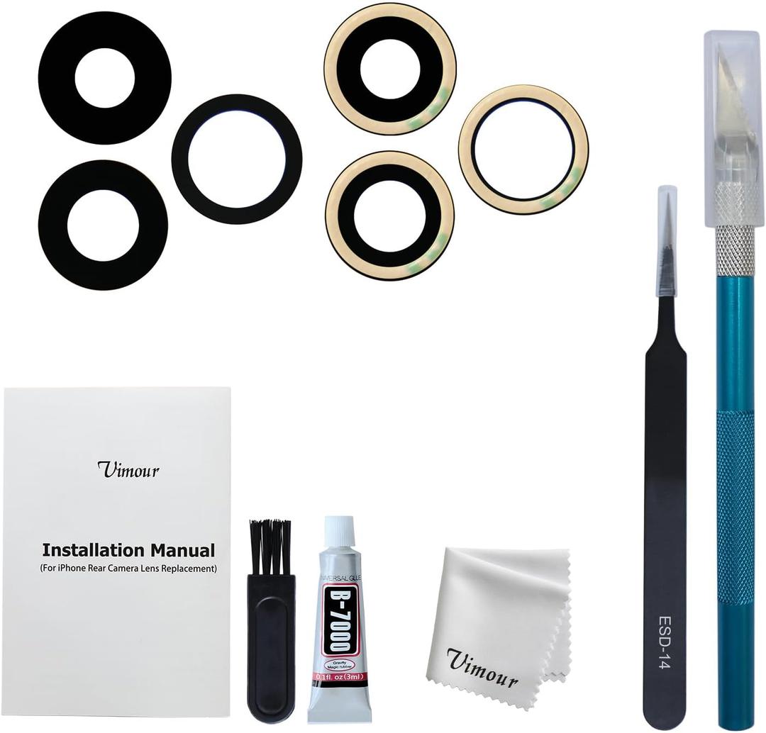 Rear Camera Lens Glass Replacement for iPhone 14 Pro & 14 Pro Max Pre-Installed Adhesive with Installation Manual and Repair Tool Kits Rear Camera Lens Glass Replacement for iPhone 14 Pro & 14 Pro Max Pre-Installed Adhesive with Installation Manual and Repair Tool Kits