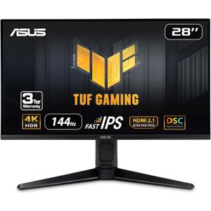 ASUS TUF Gaming 28 4K 144HZ DSC HDMI 2.1, Monitor (VG28UQL1A) - UHD (3840 x 2160), Fast IPS, 1ms, Extreme Low Motion Blur Sync, G-SYNC Compatible, FreeSync Premium, Eye Care, DCI-P3 90%,BLACK
