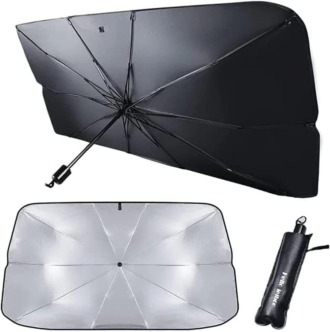 helloleiboo Car Windshield Sun Shade UV Rays and Heat Sun Visor Protector Foldable Reflector Windshields Umbrella (53 * 25 inches)