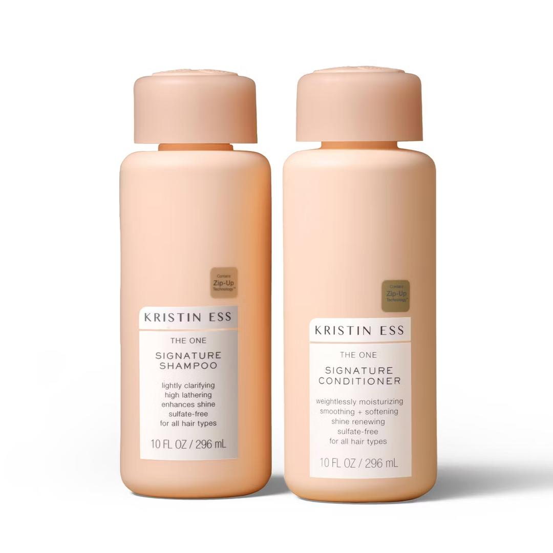 Kristin Ess Signature Shampoo + Conditioner Set , Sulfate Free and Color Safe- 10 fl oz / 2ct