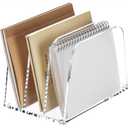 YUXUN Clear Acrylic Desktop File Sorter Organizer,Upright File Organizer, 3-Section Bookshelf for Home Office & Classroom