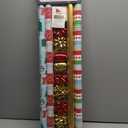 LaRibbons Christmas Wrapping Paper Set, Classic Santa & Stripe Design with Gift Bow & Ribbons & Tags, Perfect for Holiday, Party, Xmas Celebration,30 Inch X 10 Feet (4Rolls, 100 sq.ft.ttl.)