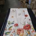 Watercolor Country Wildflower Table Runner 72 Inches Long, Farm Floral Art Table Runners Tabletop Scarf Kitchen Dining Tables Decoration for Home Party Indoor Outdoor