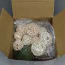 Patelai 36 Pcs Wicker Rattan Balls Decorative Balls for Vase Centerpiece Bowls Orbs Filler for Spring Summer Craft, Wedding Party, Potpourri Decor, 4 Sizes (Fresh Color)