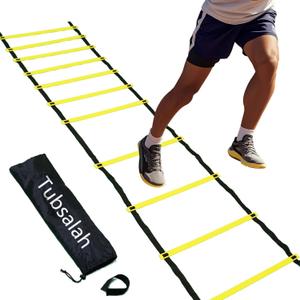 20ft Adjustable Agility Ladder with Carry Bag Football Training Equipment & Speed Ladder for Soccer, Basketball Agility Training Equipment for Footwork Drills