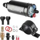 CarBole Universal Electric External Inline Fuel Pump, 12V 300LPH High Flow Rate, with Mounting Bracket Clamp