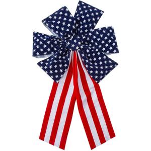 Fun Express Patriotic American Flag Flocked Bows - 6 Pc