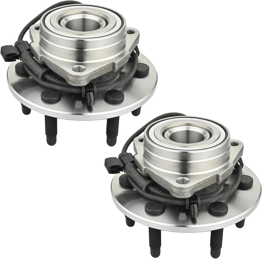 4WD 515036 (Pair) Front Wheel Hub and Bearing Assembly Fit for Cadillac Escalade EXT, for Chevy Avalanche 1500, for Express 2500, for Silverado 1500, for GMC Savana 1500 6Lugs W/ABS