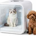 Ultra-Quiet Pet Dryer Box for Cats and Small Dogs - 360 Fast Drying, Adjustable Temperature, Transparent Design, Stress-Free Hands-Free Grooming Solution