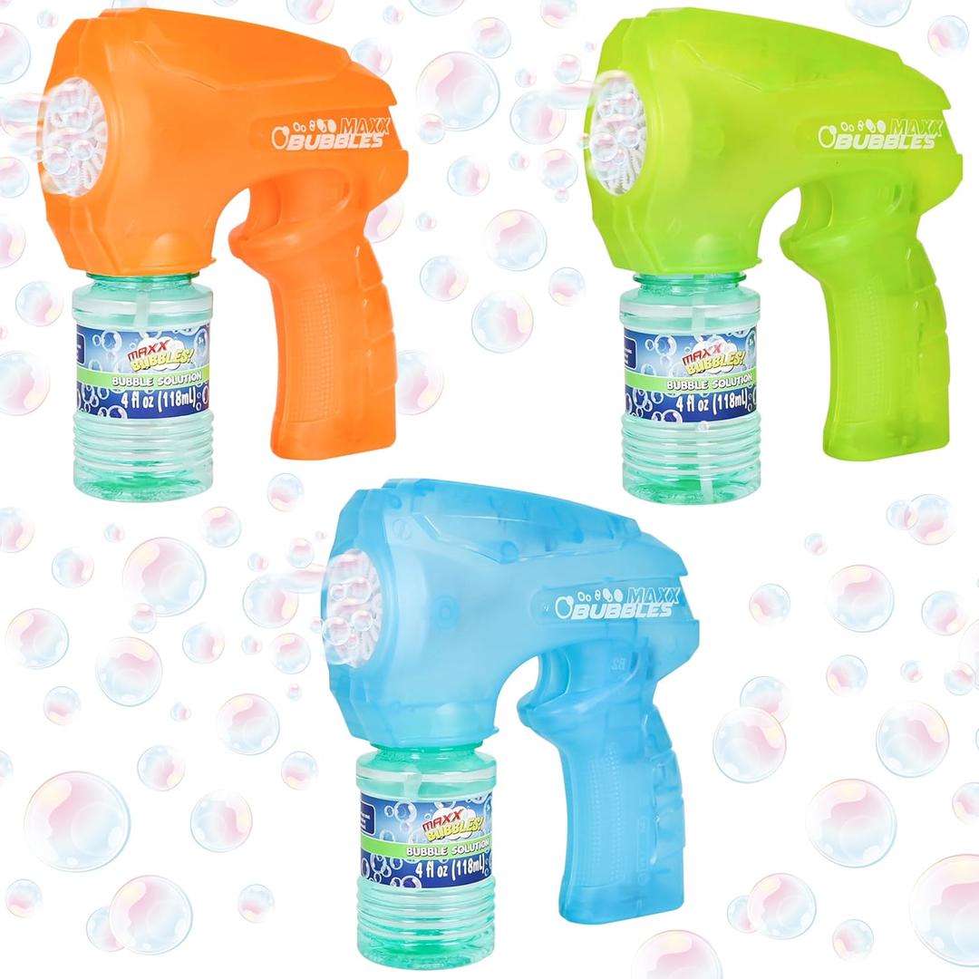 Light Up Bubble Blaster  Auto Bubble Blower for Kids, Outdoor Summer & Pool Party Toy (Includes 4oz Solution, Receive One Color at Random)