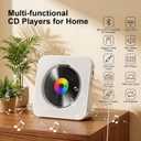 Gueray CD Player Portable Bluetooth Desktop CD Player for Home with Timer Built-in HiFi Speakers with LCD Screen Display Boombox FM Radio USB Type-c (White)