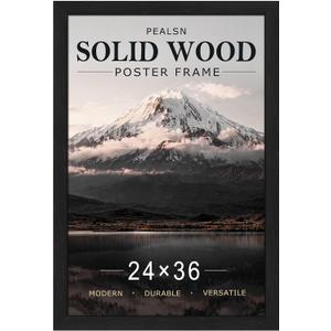 24x36 Solid Wood Poster Frame for Wall Mounting Display,Black