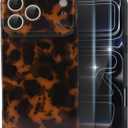 MYY Cute Phone Case for iPhone 17 Pro Max Case, [with 2X Screen Protector] Amber Leopard Full Camera Protective Slim Shockproof Cool Trendy Aesthetic -Brown Leopard