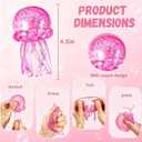Jellyfish Squishy Toy, Glitter Jellyfish Squishy Squeeze Toy, Soft Slow Rise Squish Sensory Fidget Toy for Relaxing Hand Play, Cute Jelly Fish Squishy for Kids and Adults(Pink)
